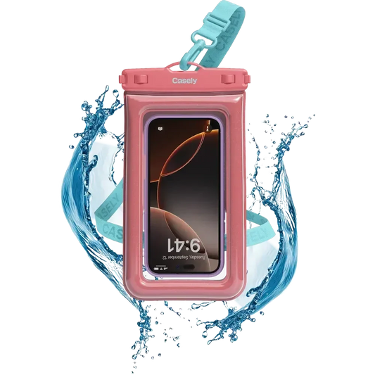 AquaBuddy | Starfish Wishes Coral Pink Shimmer Waterproof Phone Pouch AquaBuddy get.casely