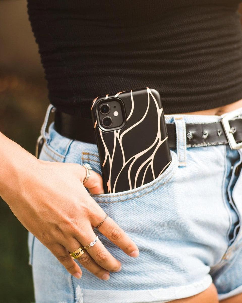 Midnight Ride | Black and Gold Metallic Waves Case iPhone Case get.casely