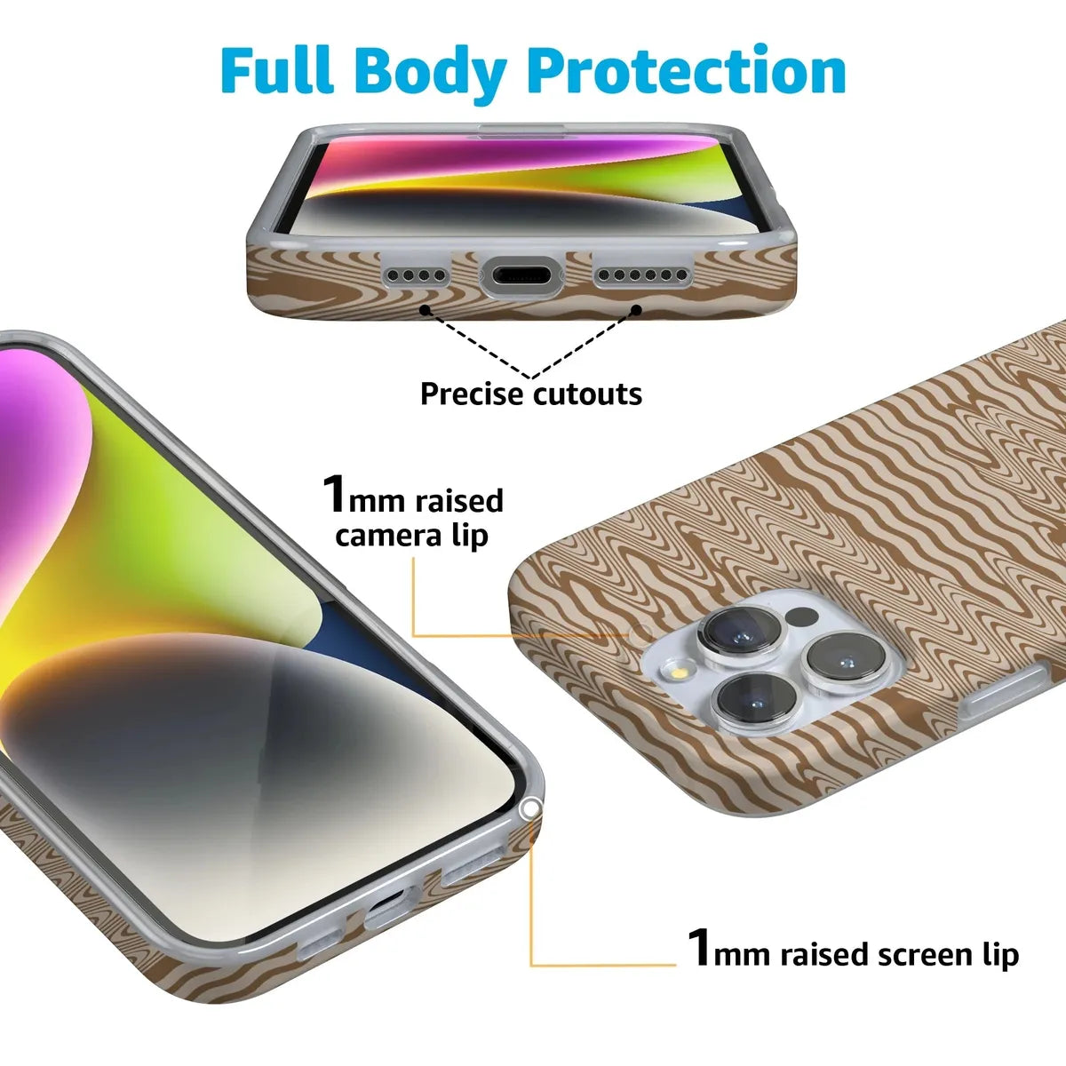 Mocha Ripple | Brown Waves Case iPhone Case get.casely