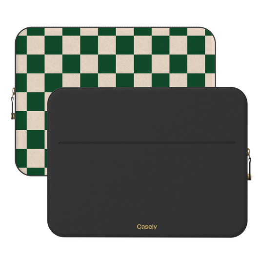 Fit Check | Green Checkerboard Laptop Case