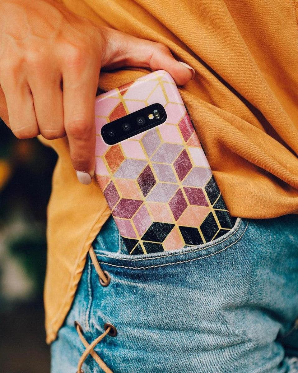 Stepping Up | Geo Rose Gold Marble Samsung Case Samsung Case get.casely