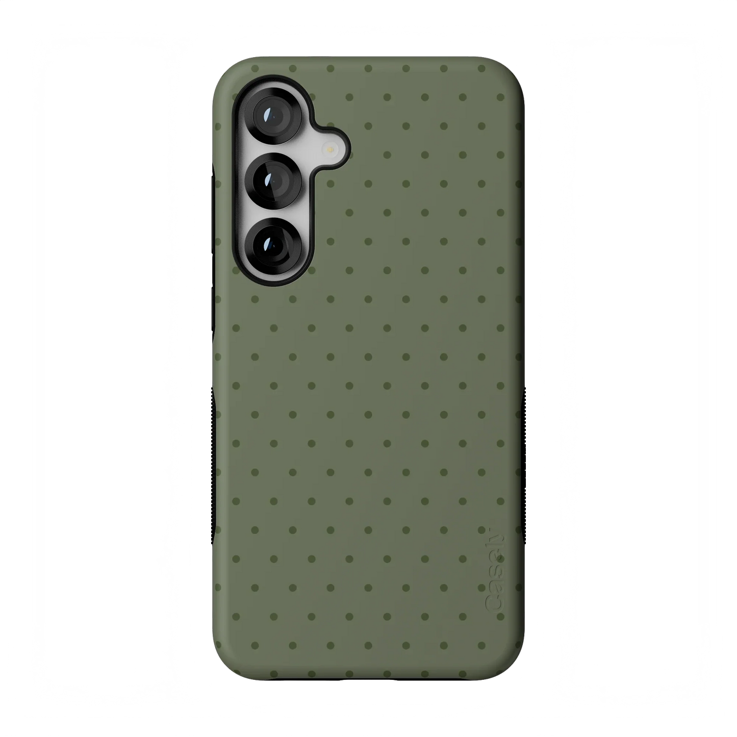 On the Dot | Olive Green Polka Dot Case - Galaxy S25 Plus
