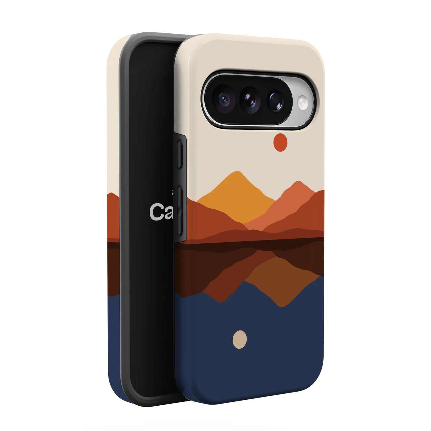 Opposites Attract | Day & Night Colorblock Mountains Google Pixel Case