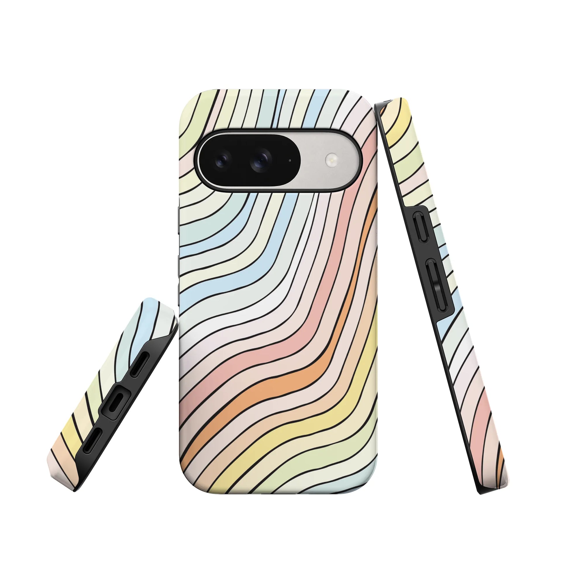 Ride The Wave | Pastel Rainbow Lined Google Pixel Case