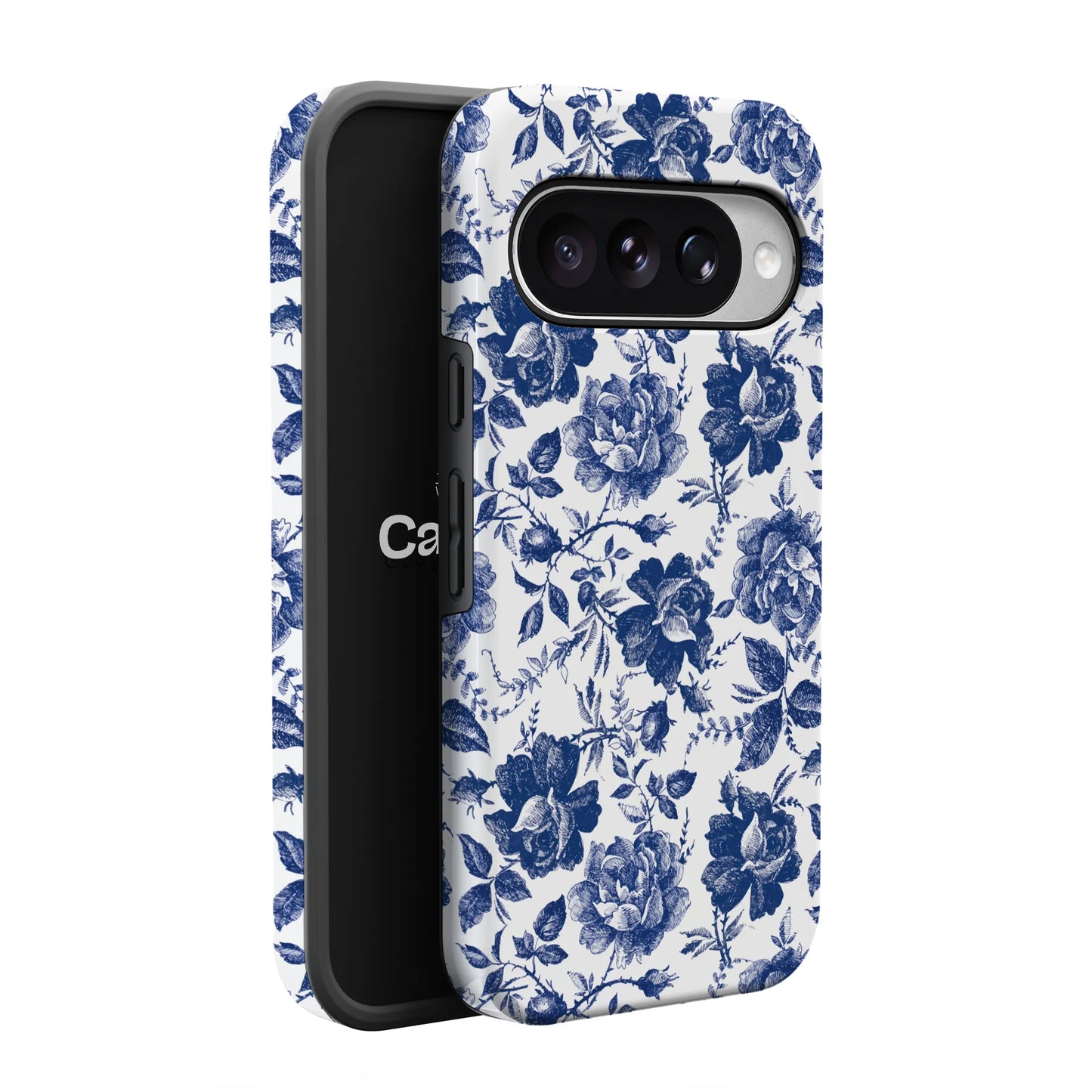 Rose to Fame | Blue & White Rose Floral Google Pixel Case