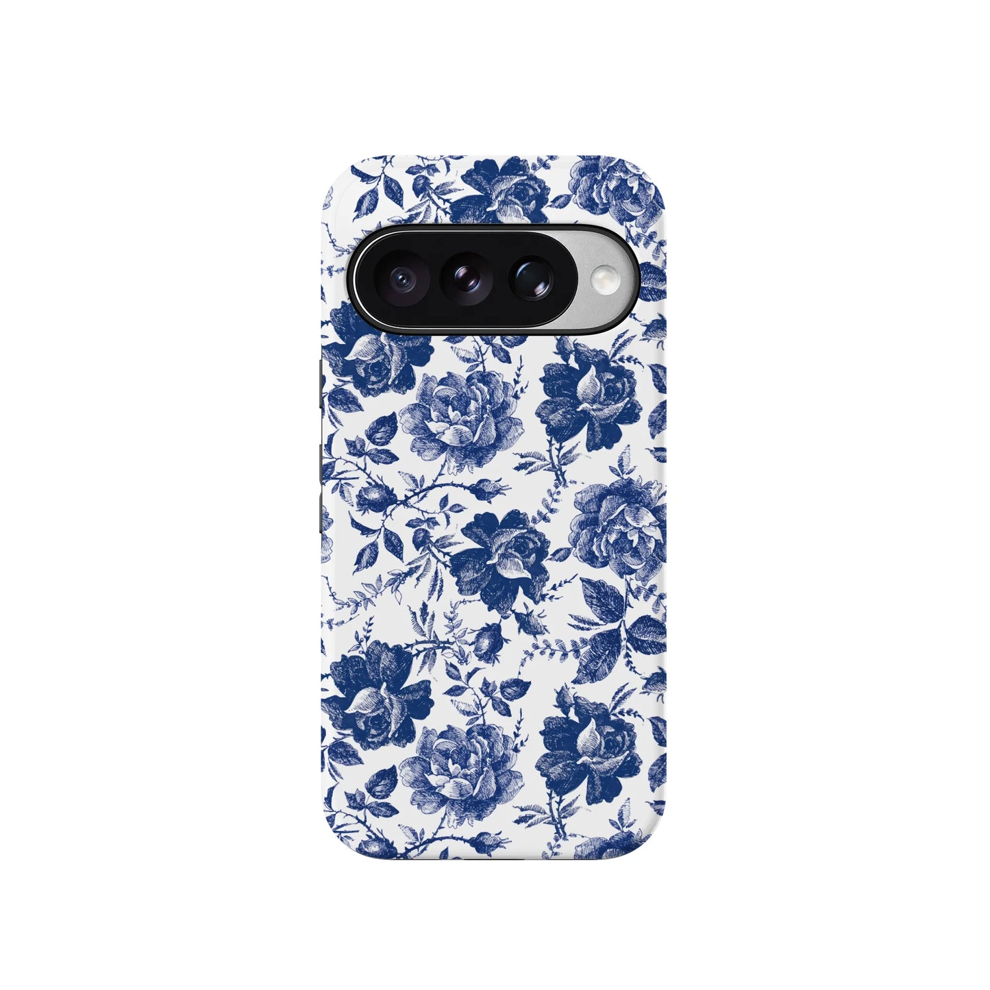 Rose to Fame | Blue & White Rose Floral Google Pixel Case