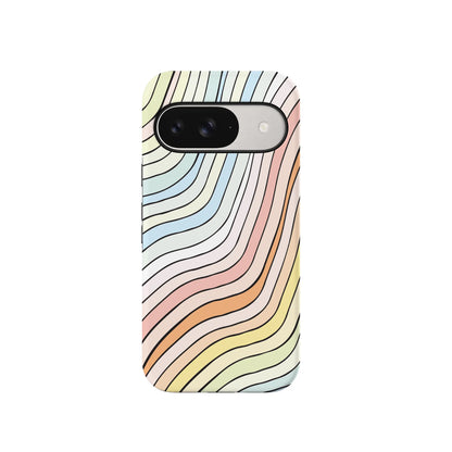 Ride The Wave | Pastel Rainbow Lined Google Pixel Case