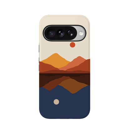 Opposites Attract | Day & Night Colorblock Mountains Google Pixel Case