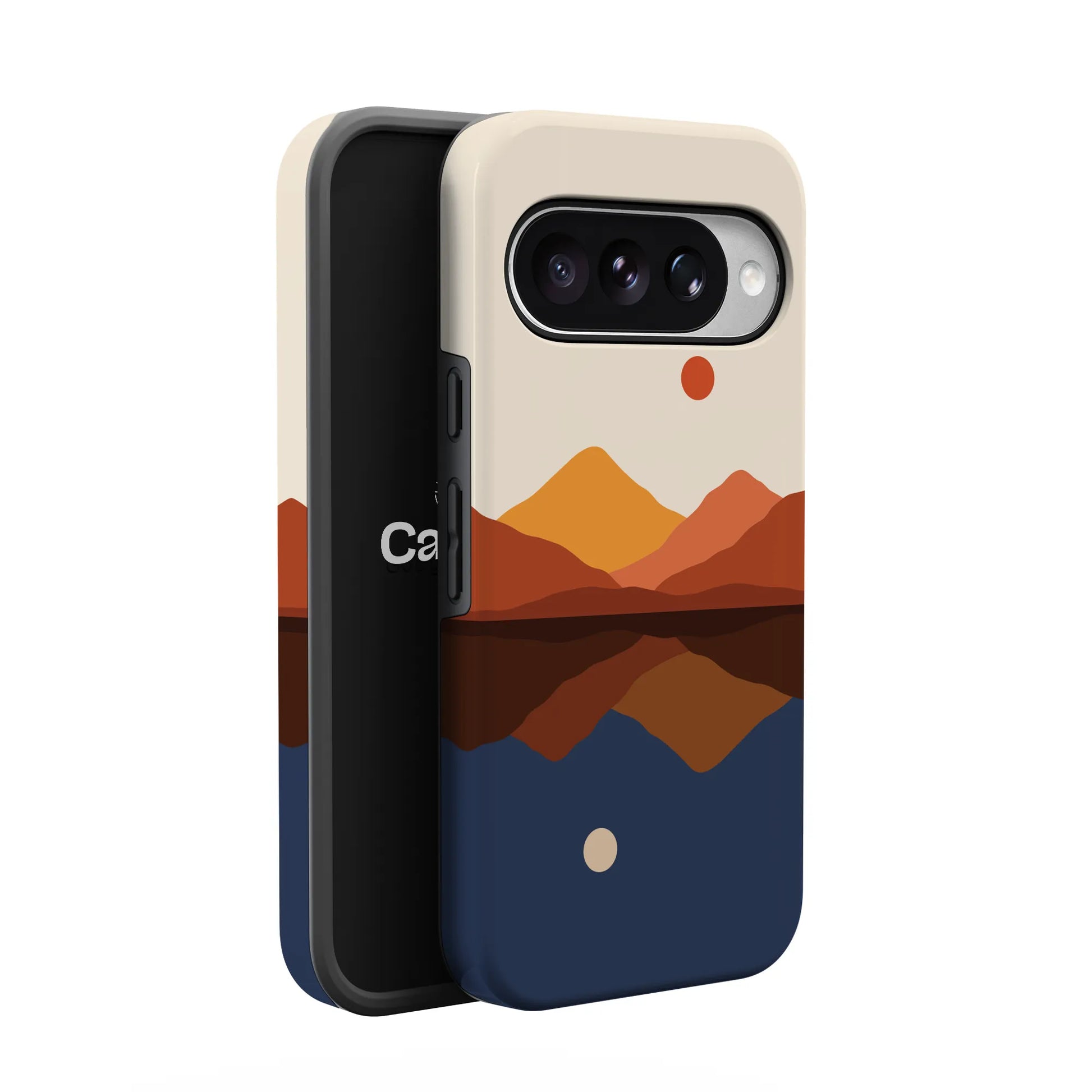 Opposites Attract | Day & Night Colorblock Mountains Google Pixel Case