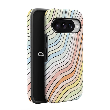 Ride The Wave | Pastel Rainbow Lined Google Pixel Case