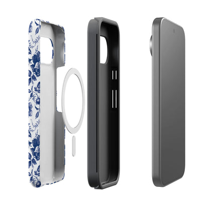 Rose to Fame | Blue & White Rose Floral Google Pixel Case