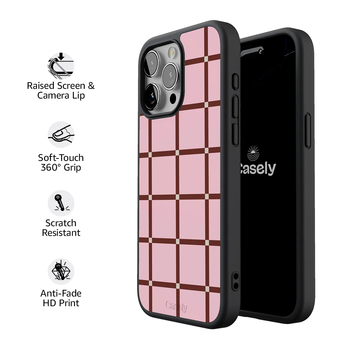 Uptown Gridlock | Pink Checkerboard Case