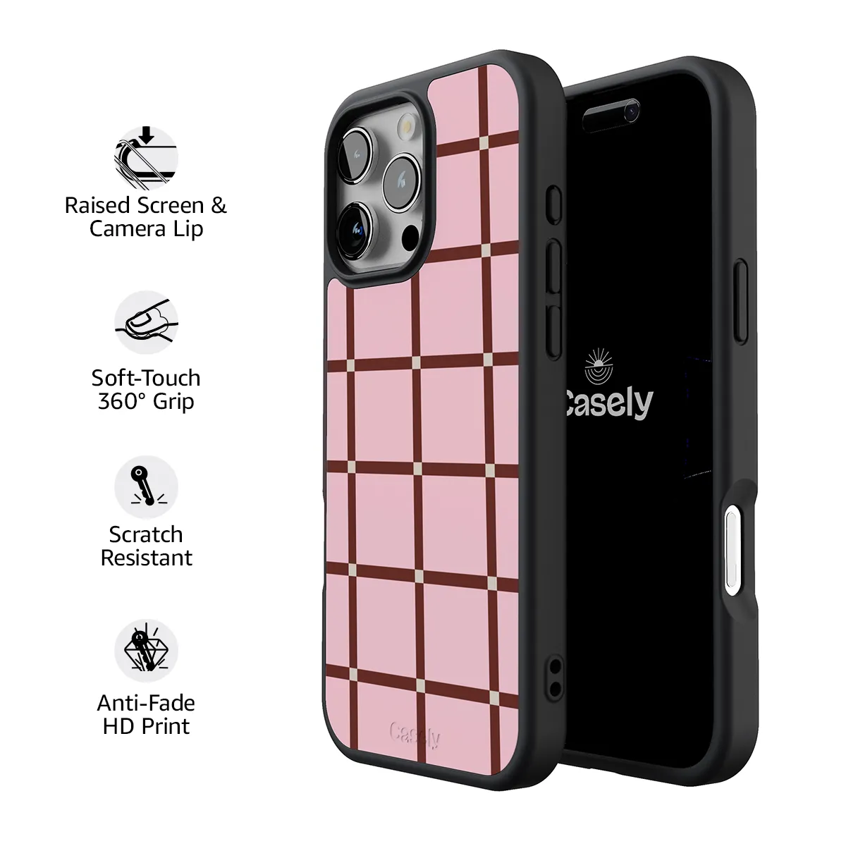 Uptown Gridlock | Pink Checkerboard Case