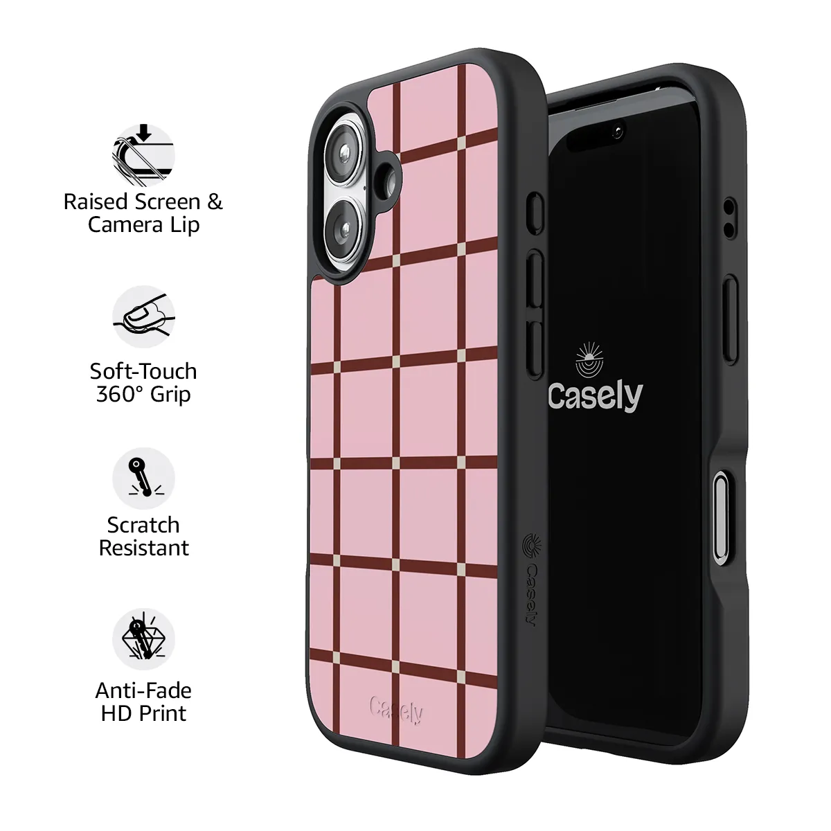 Uptown Gridlock | Pink Checkerboard Case