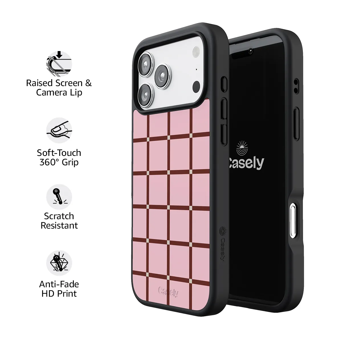 Uptown Gridlock | Pink Checkerboard Case