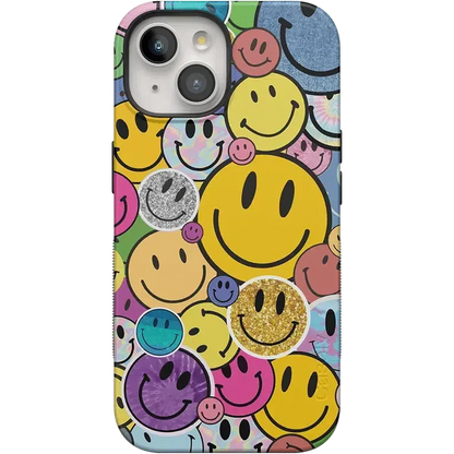 All Smiles | Smiley Face Sticker Case iPhone Case get.casely Bold + MagSafe® iPhone 15 Plus