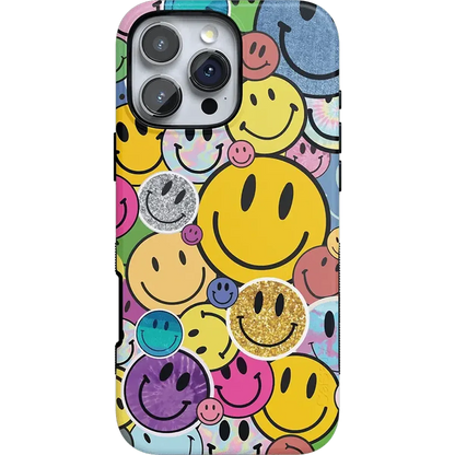 All Smiles | Smiley Face Sticker Case iPhone Case get.casely Bold + MagSafe® iPhone 16 Pro Max