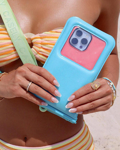 AquaBuddy | Aquamarine Ocean Blue Shimmer Waterproof Phone Pouch AquaBuddy get.casely