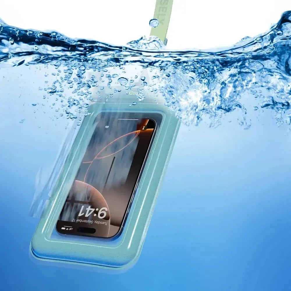 AquaBuddy | Aquamarine Ocean Blue Shimmer Waterproof Phone Pouch AquaBuddy get.casely