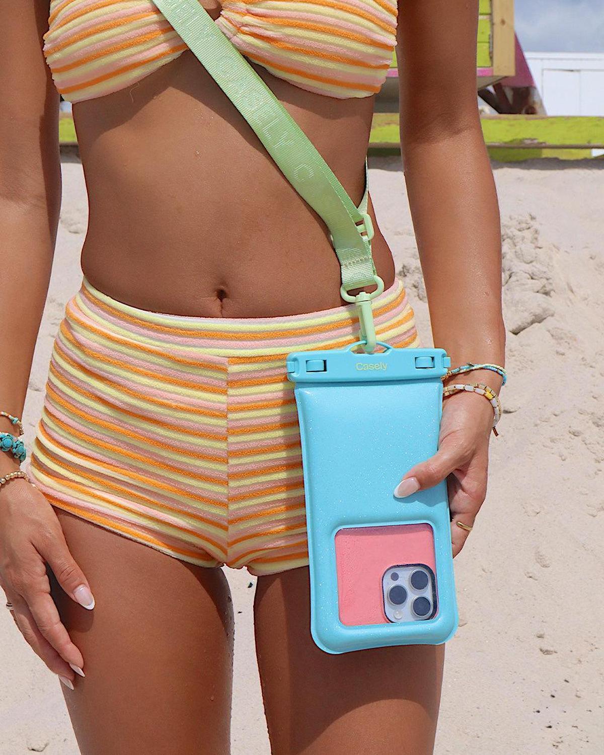 AquaBuddy | Aquamarine Ocean Blue Shimmer Waterproof Phone Pouch AquaBuddy get.casely