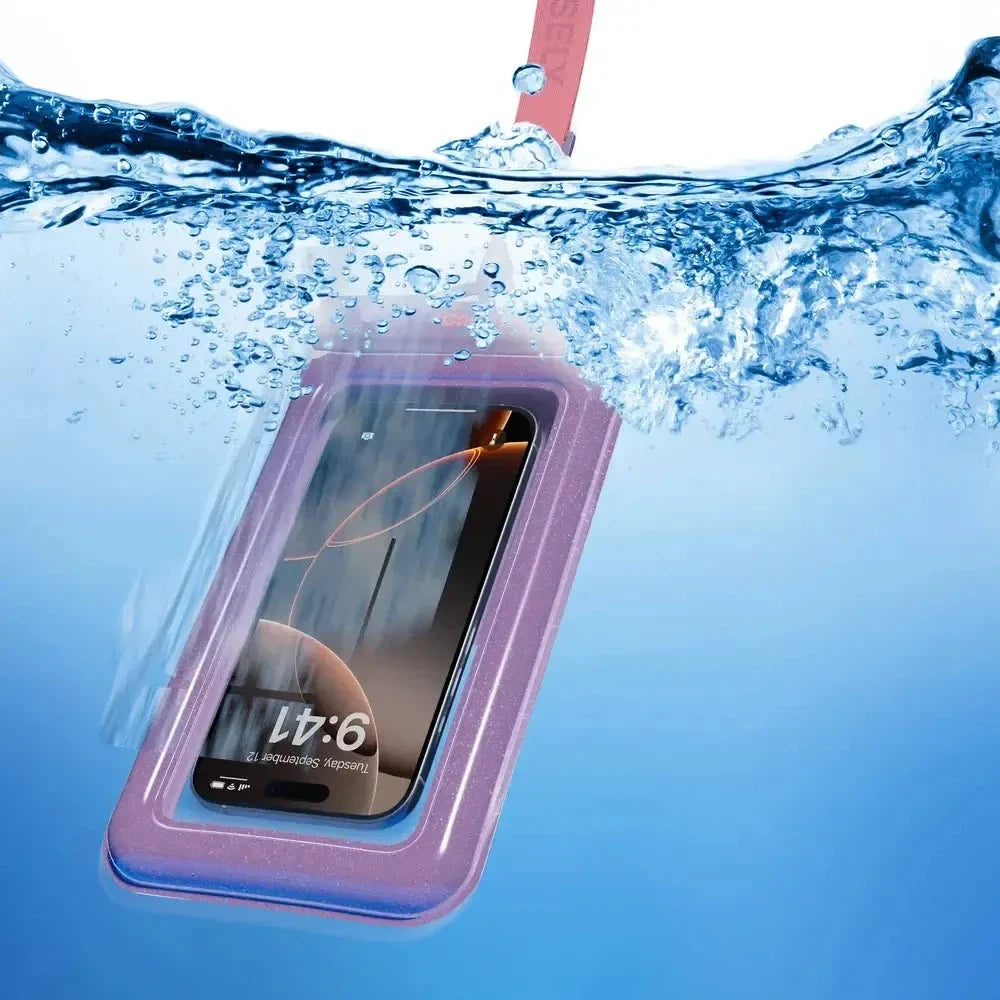 AquaBuddy | Lavender Waves Purple Shimmer Waterproof Phone Pouch AquaBuddy get.casely