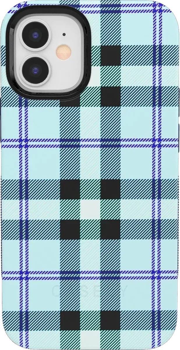 As if! | Light Blue Plaid Case iPhone Case get.casely Bold iPhone 12 Mini