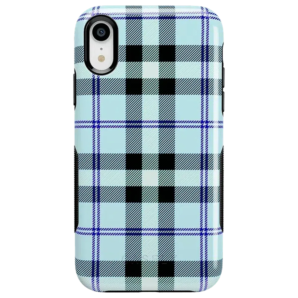 As if! | Light Blue Plaid Case iPhone Case get.casely Bold iPhone XR