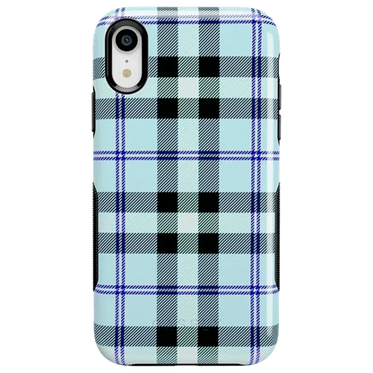 As if! | Light Blue Plaid Case iPhone Case get.casely Bold iPhone XR