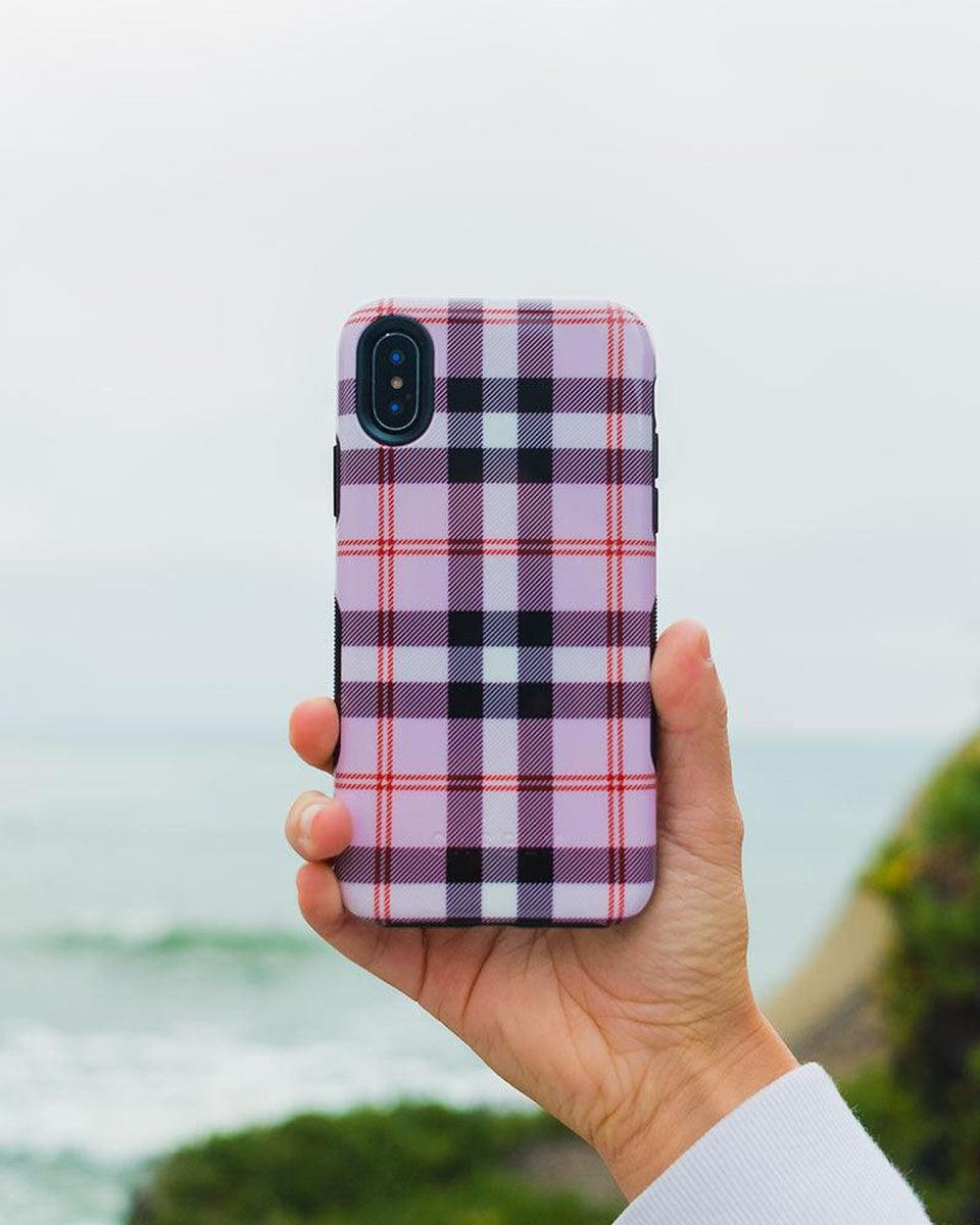 As if! | Light Purple Plaid Case iPhone Case get.casely