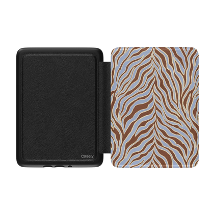 Untamed | Brown & Blue Zebra Kindle Case