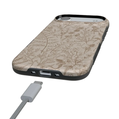 Beige Garden | Neutral Floral Case iPhone Case get.casely