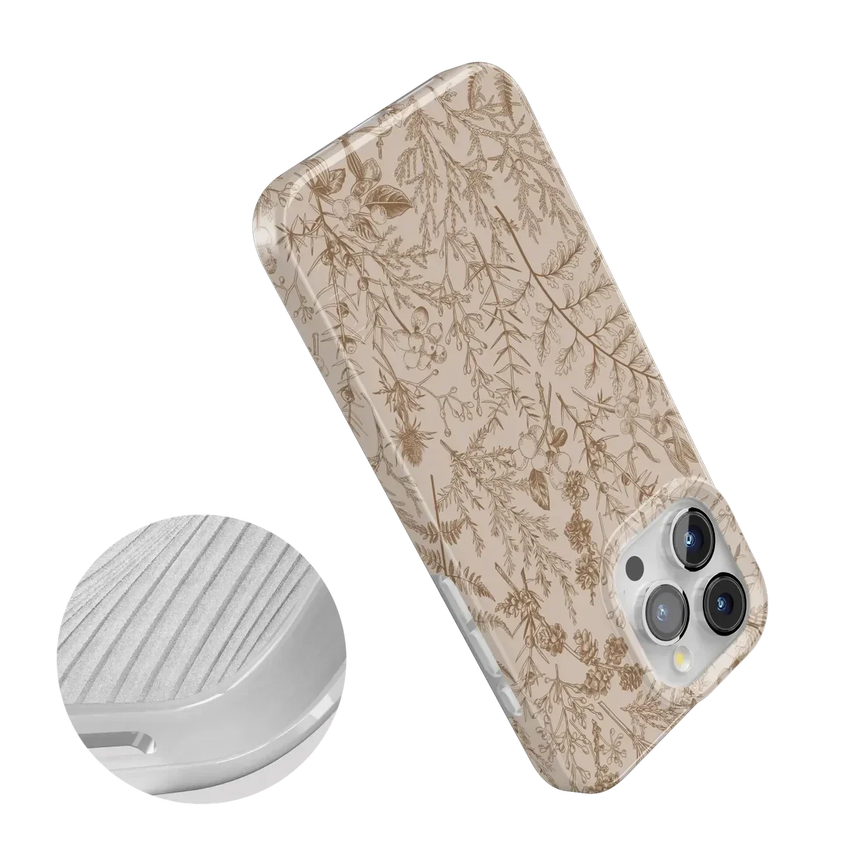 Beige Garden | Neutral Floral Case iPhone Case get.casely