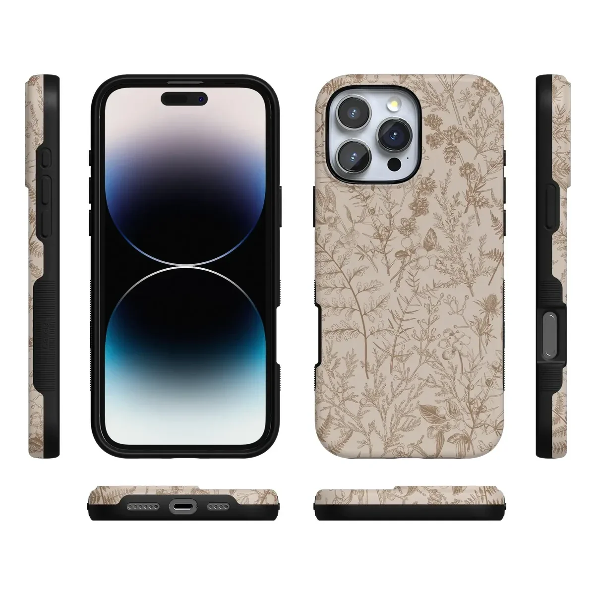 Beige Garden | Neutral Floral Case iPhone Case get.casely