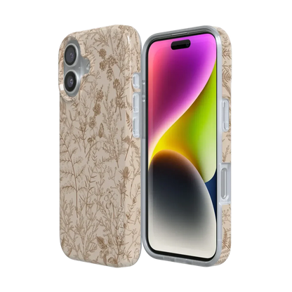 Beige Garden | Neutral Floral Case iPhone Case get.casely