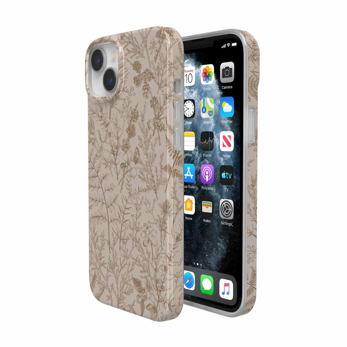 Beige Garden | Neutral Floral Case iPhone Case get.casely