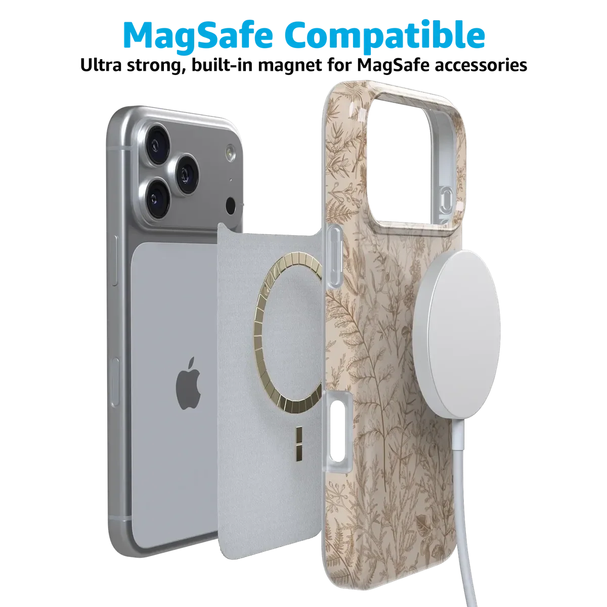 Beige Garden | Neutral Floral Case iPhone Case get.casely