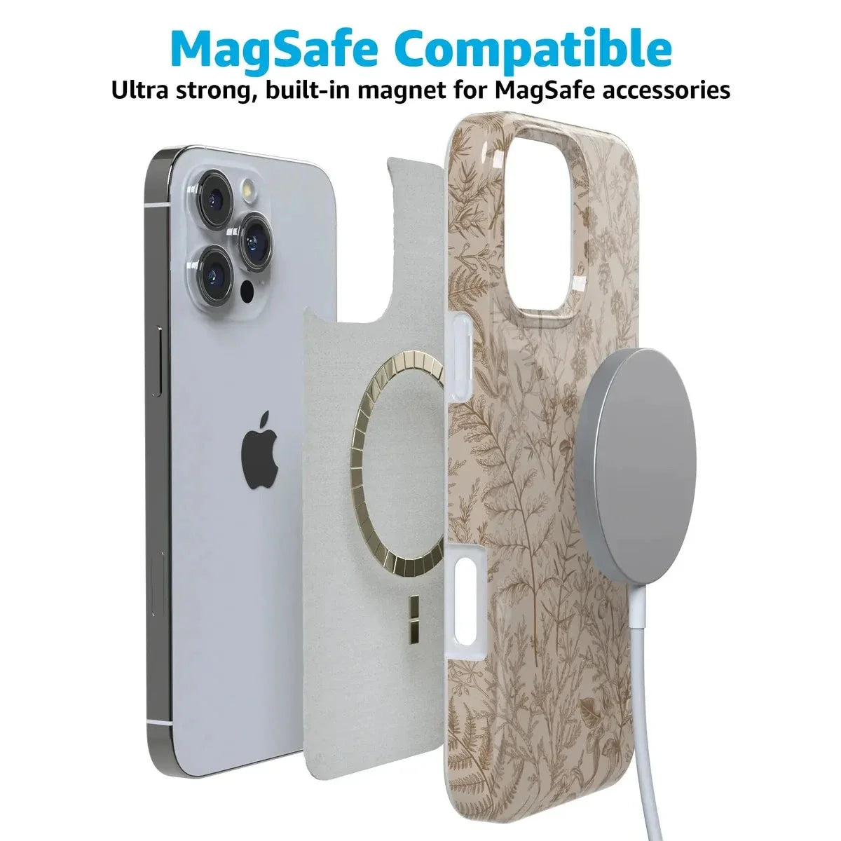 Beige Garden | Neutral Floral Case iPhone Case get.casely