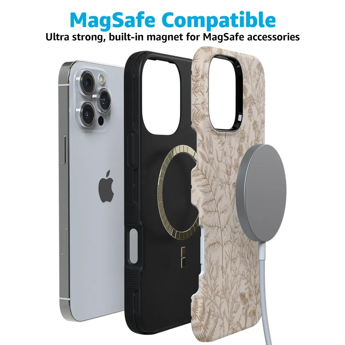 Beige Garden | Neutral Floral Case iPhone Case get.casely