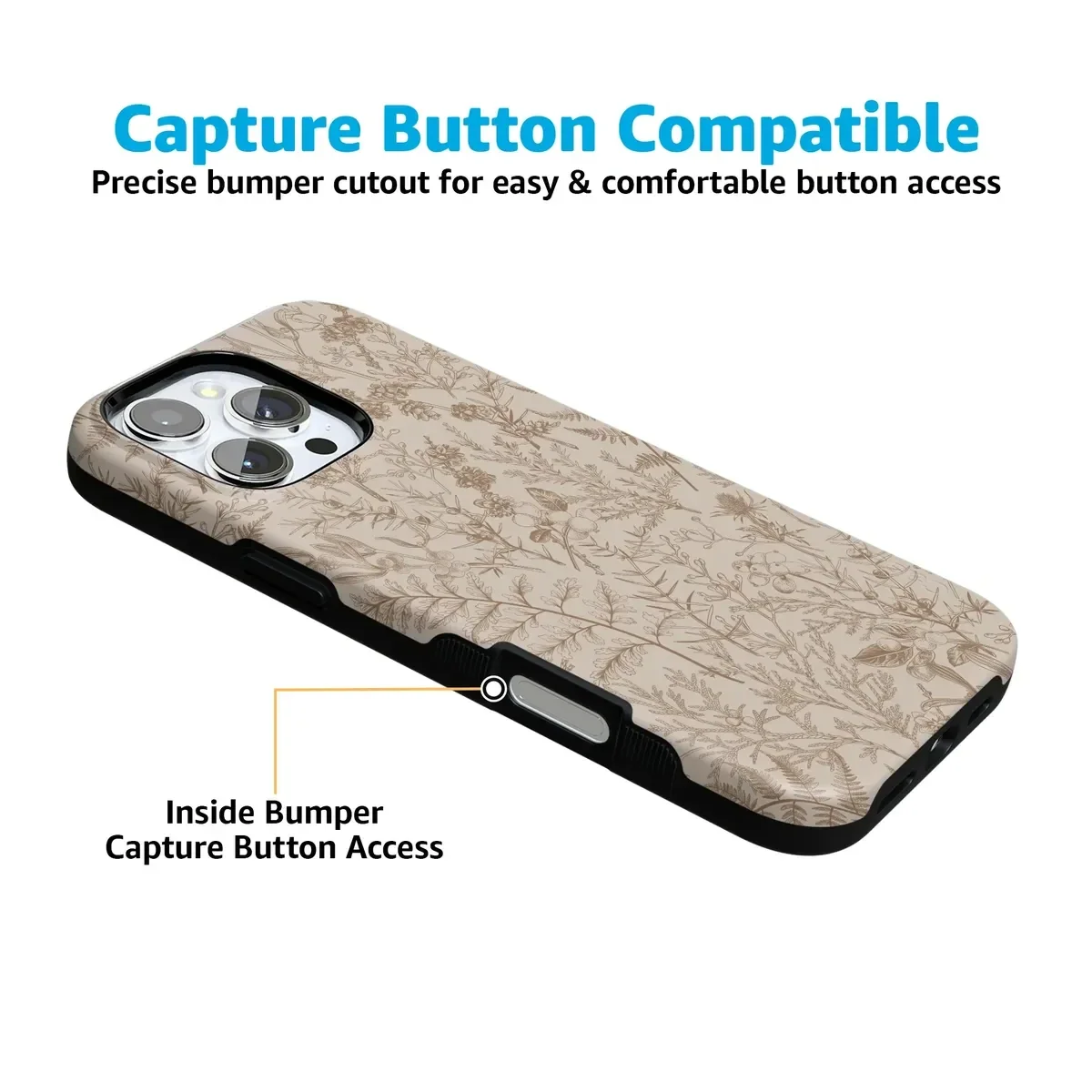Beige Garden | Neutral Floral Case iPhone Case get.casely