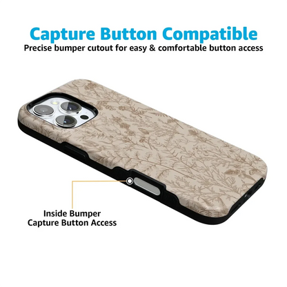 Beige Garden | Neutral Floral Case iPhone Case get.casely