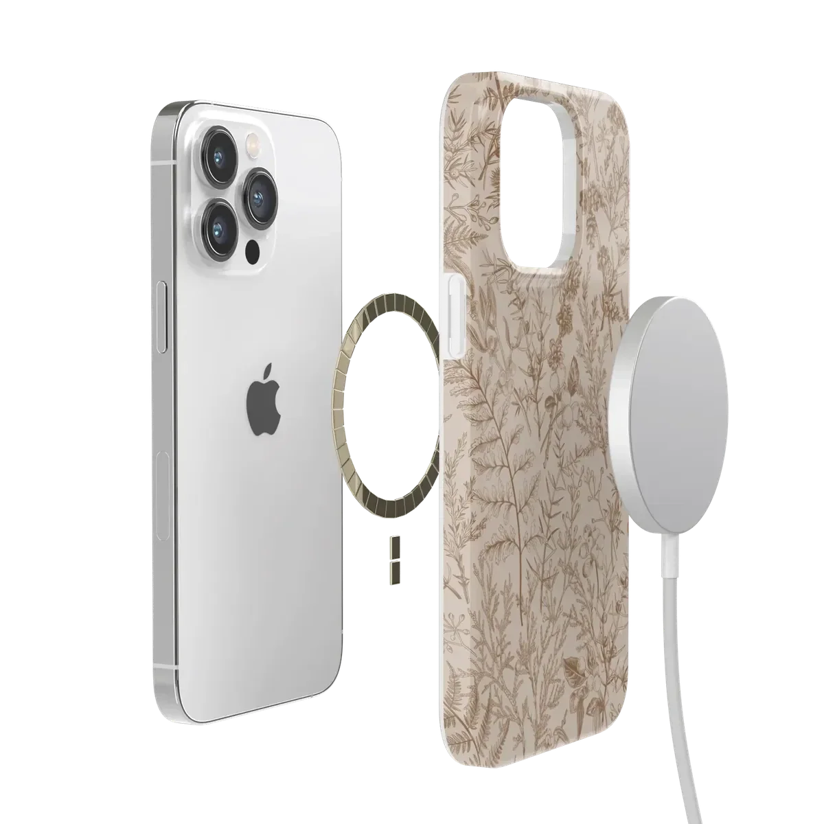 Beige Garden | Neutral Floral Case iPhone Case get.casely