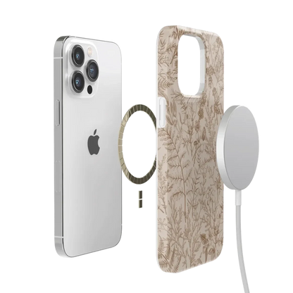 Beige Garden | Neutral Floral Case iPhone Case get.casely