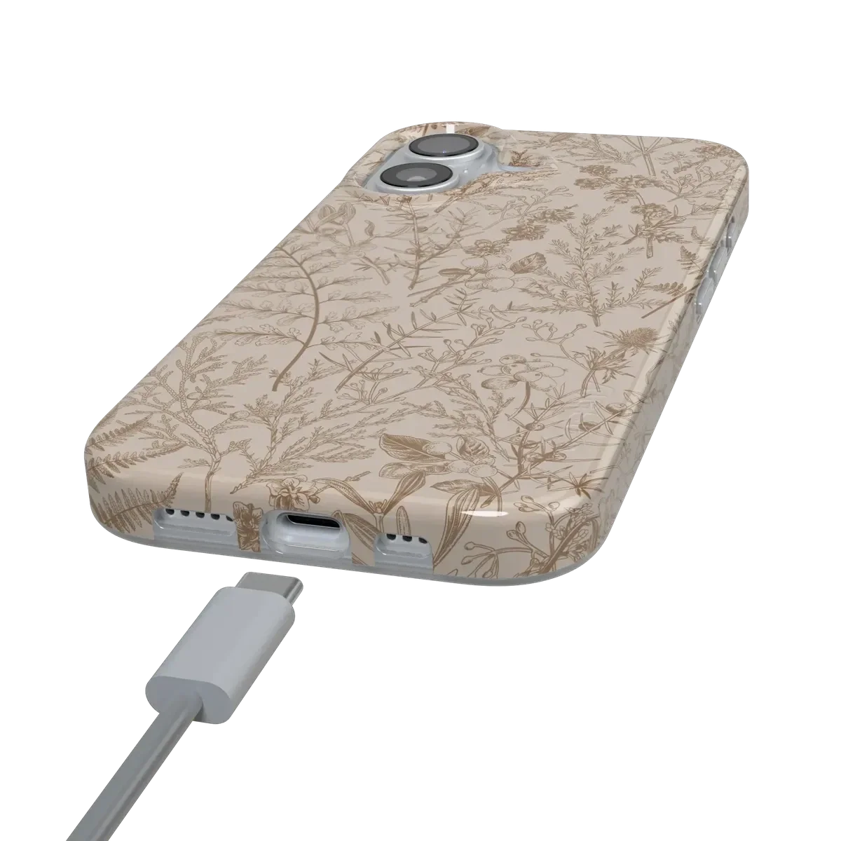 Beige Garden | Neutral Floral Case iPhone Case get.casely