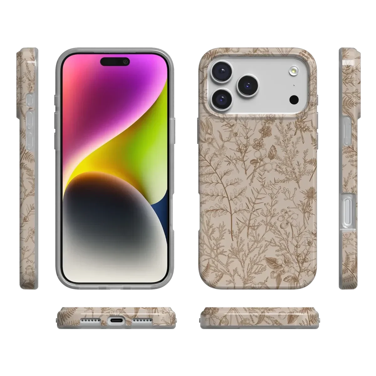 Beige Garden | Neutral Floral Case iPhone Case get.casely