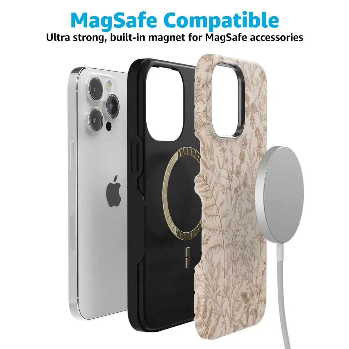 Beige Garden | Neutral Floral Case iPhone Case get.casely