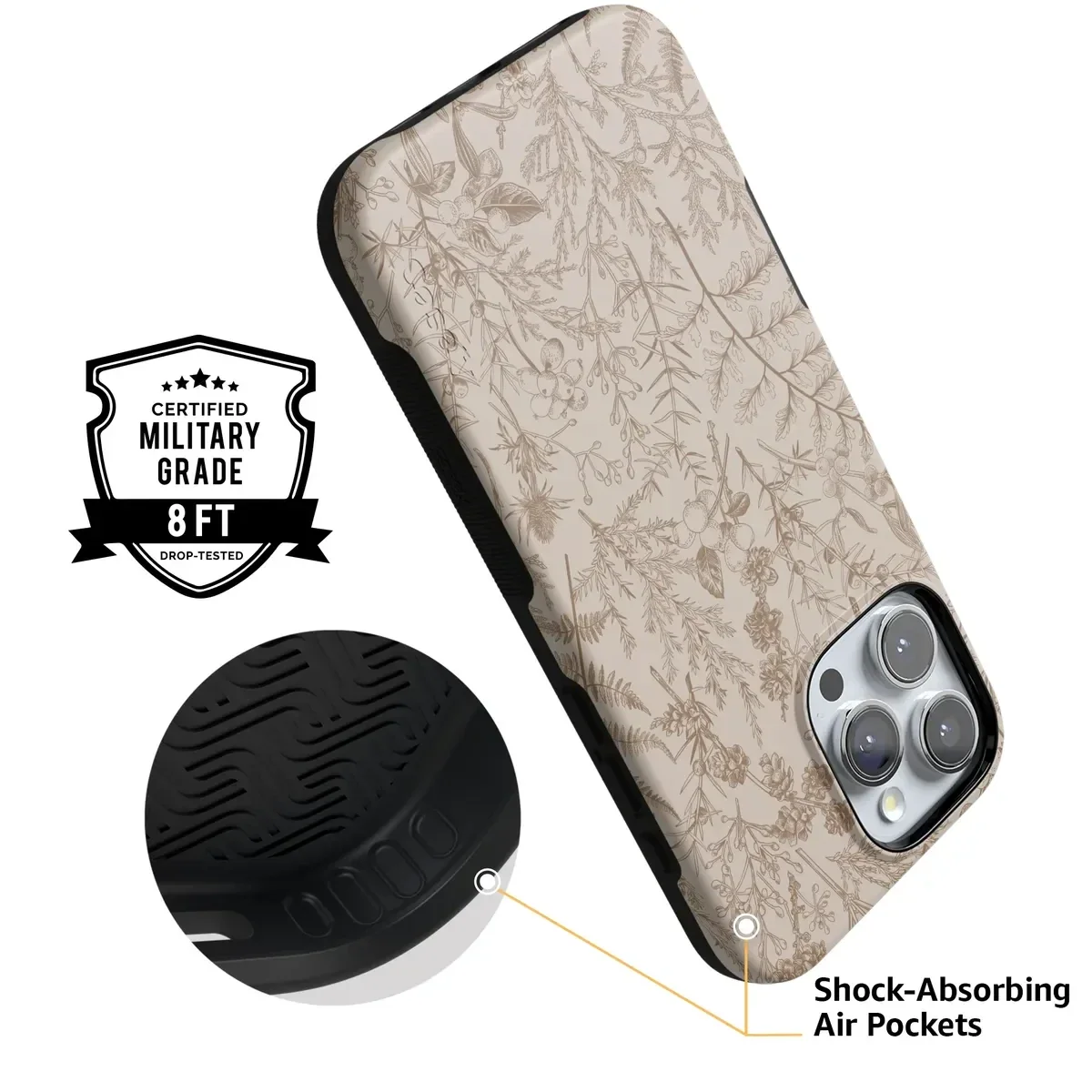 Beige Garden | Neutral Floral Case iPhone Case get.casely