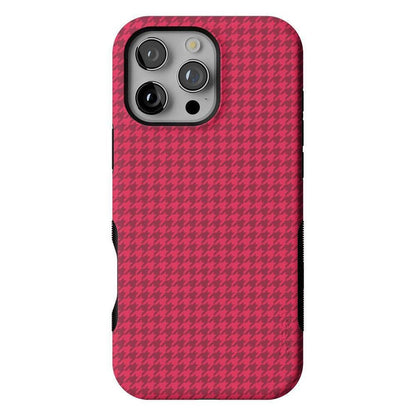 Best Dressed | Red Houndstooth Case iPhone Case get.casely Bold + MagSafe® iPhone 16 Pro Max