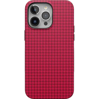 Best Dressed | Pink Houndstooth Case iPhone Case get.casely Bold + MagSafe® iPhone 15 Pro