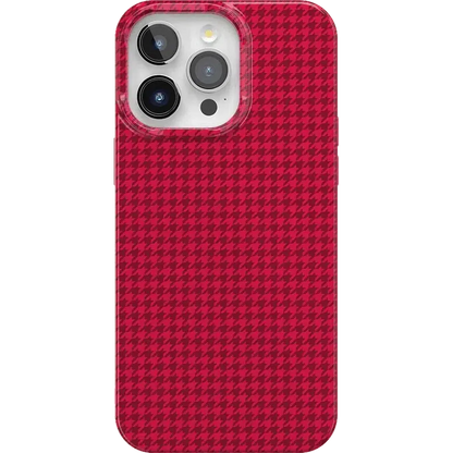 Best Dressed | Pink Houndstooth Case iPhone Case get.casely Classic + MagSafe® iPhone 15 Pro