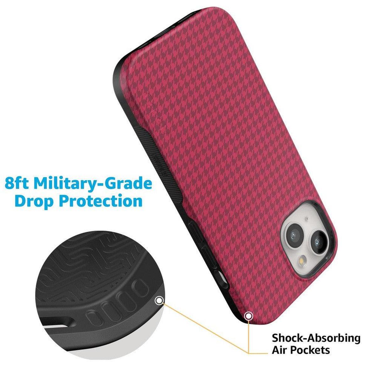 Best Dressed | Pink Houndstooth Case iPhone Case get.casely